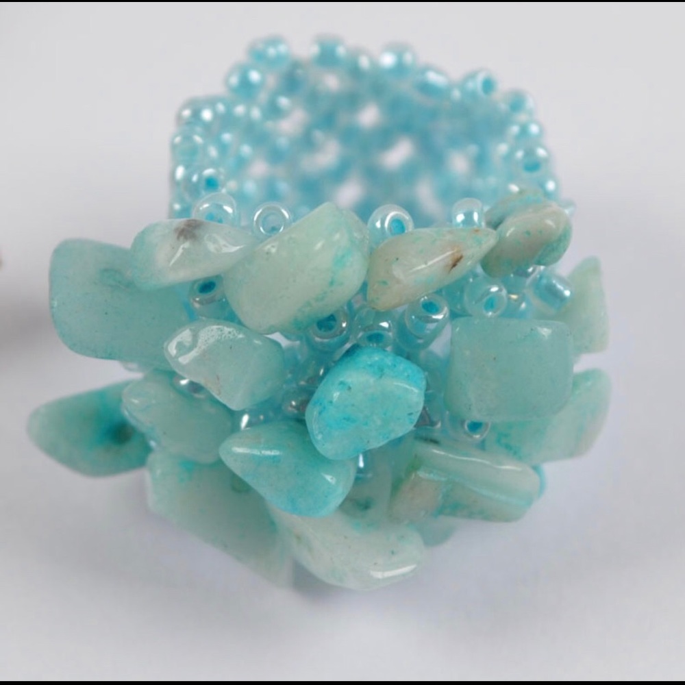 Amazonite Elastic Ring - Picture 4 of 4